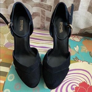 Michael Kors Platform Pumps Heels Black Suede